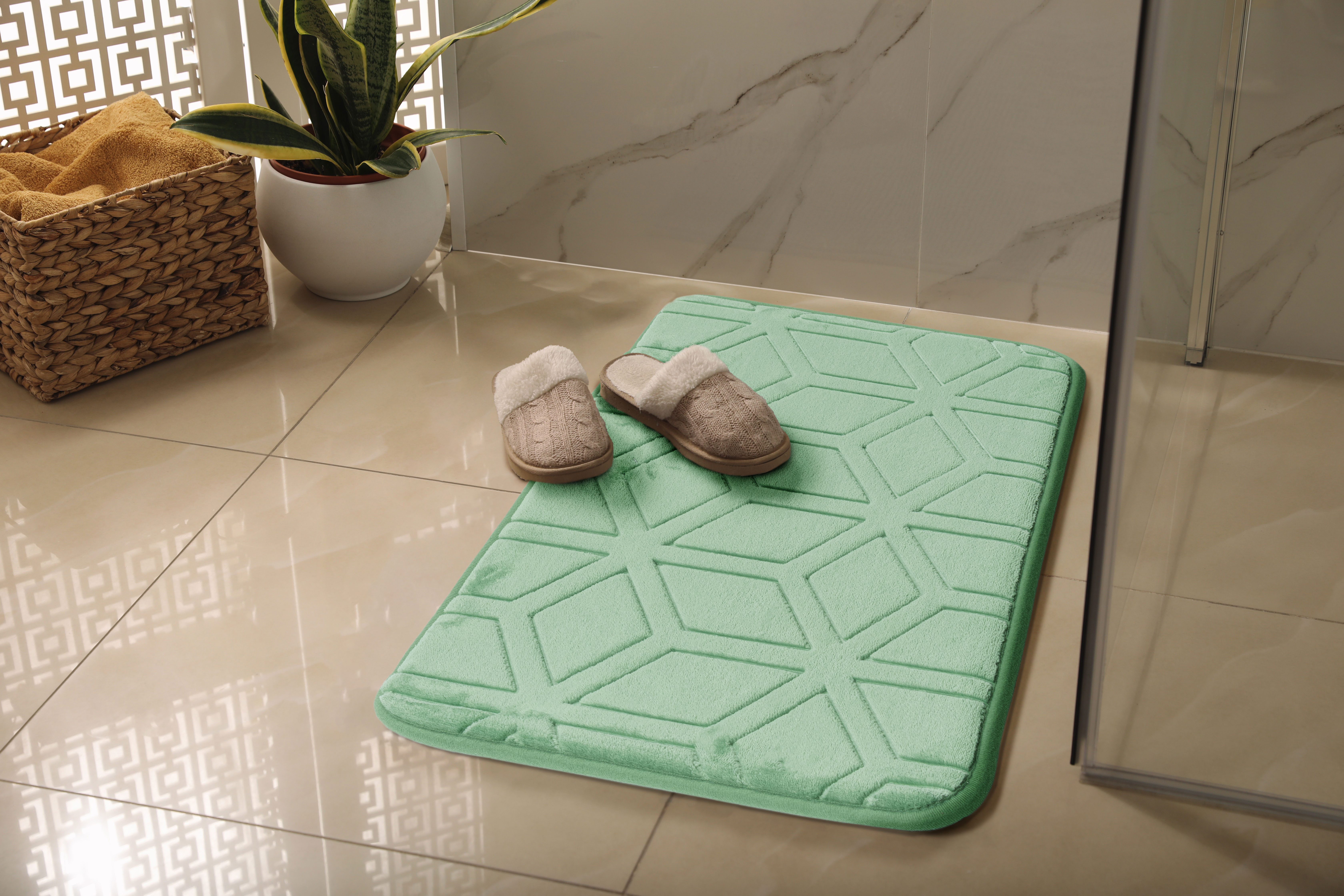 Multi-Decor Hamilton dywanik łazienkowy 80x50 cm prostokątny zielony 508287