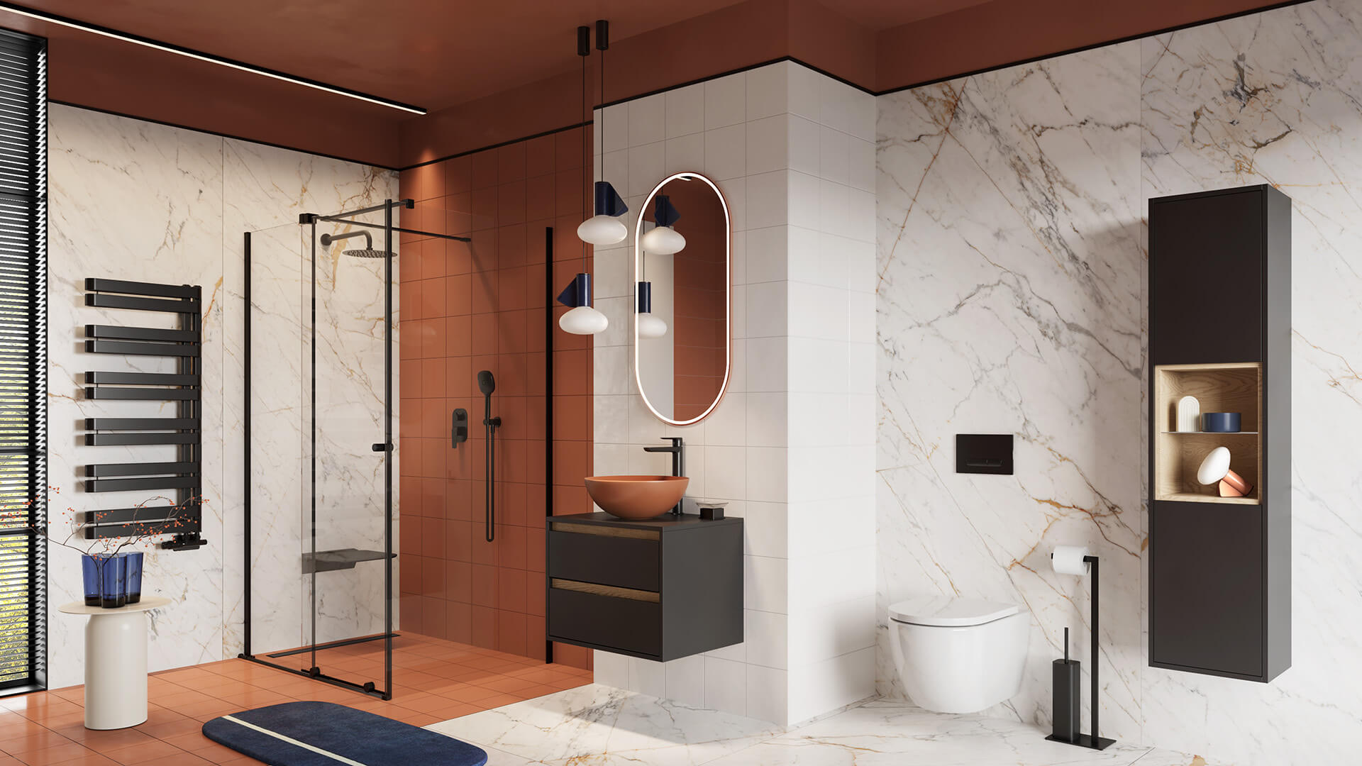 Excellent Stilio odpływ liniowy z rusztem 90 cm czarny mat INEX.1515.900.R.BL