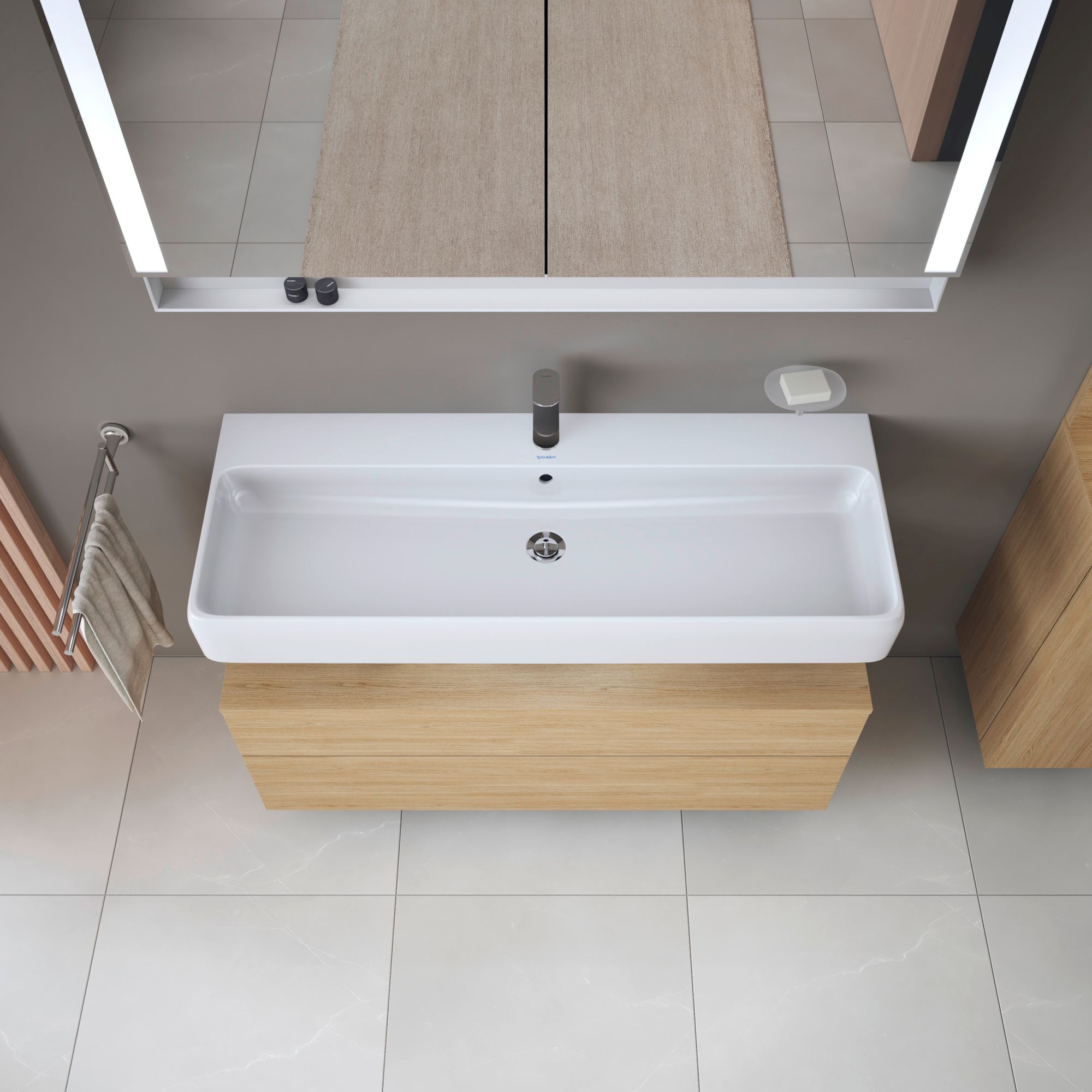 Duravit Qatego szafka 120 cm podumywalkowa wisząca dąb naturalny mat QA4396030300010