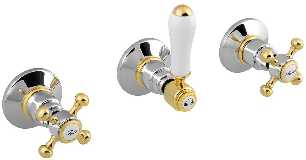 Sapho Antea bateria prysznicowa podtynkowa chrom/złoto SET305-102