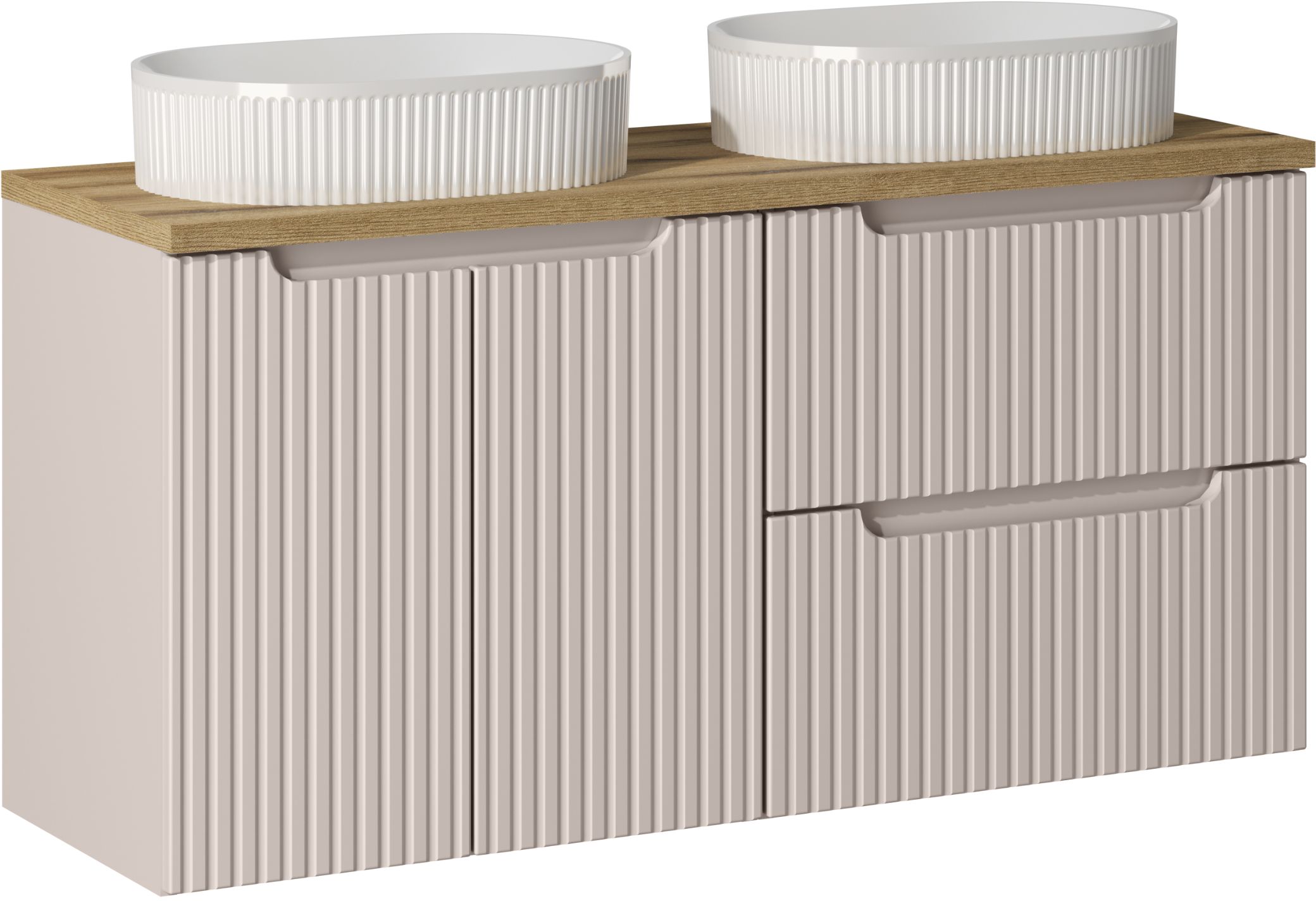 Zestaw Comad Nova Cashmere szafka 60x39x57 cm podumywalkowa wisząca kaszmir z blatem i umywalką SET-NOC B OAK 120CM D/S UN BEYOND 5 WH