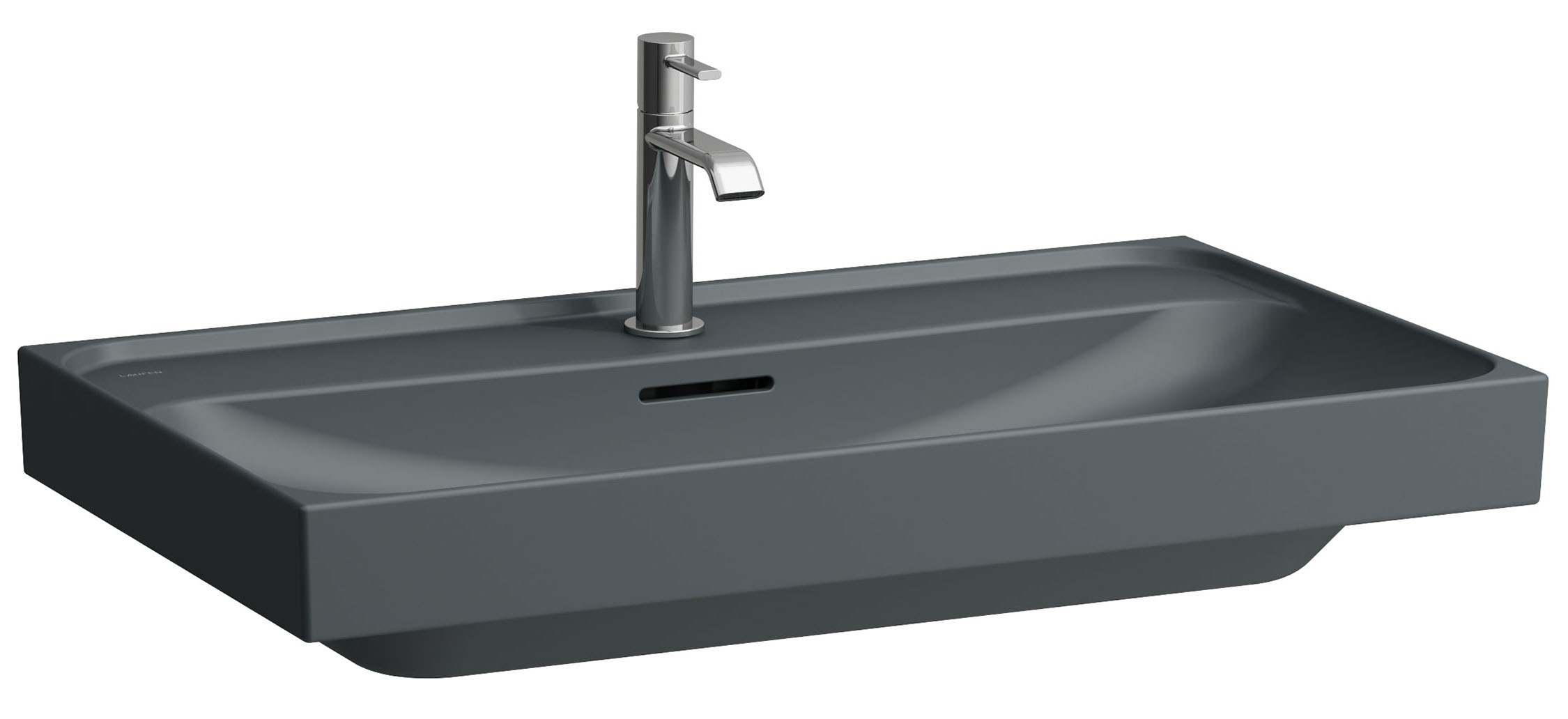 Laufen Meda umywalka 80x46 cm prostokątna ścienna-meblowa grafit mat H8101177581091