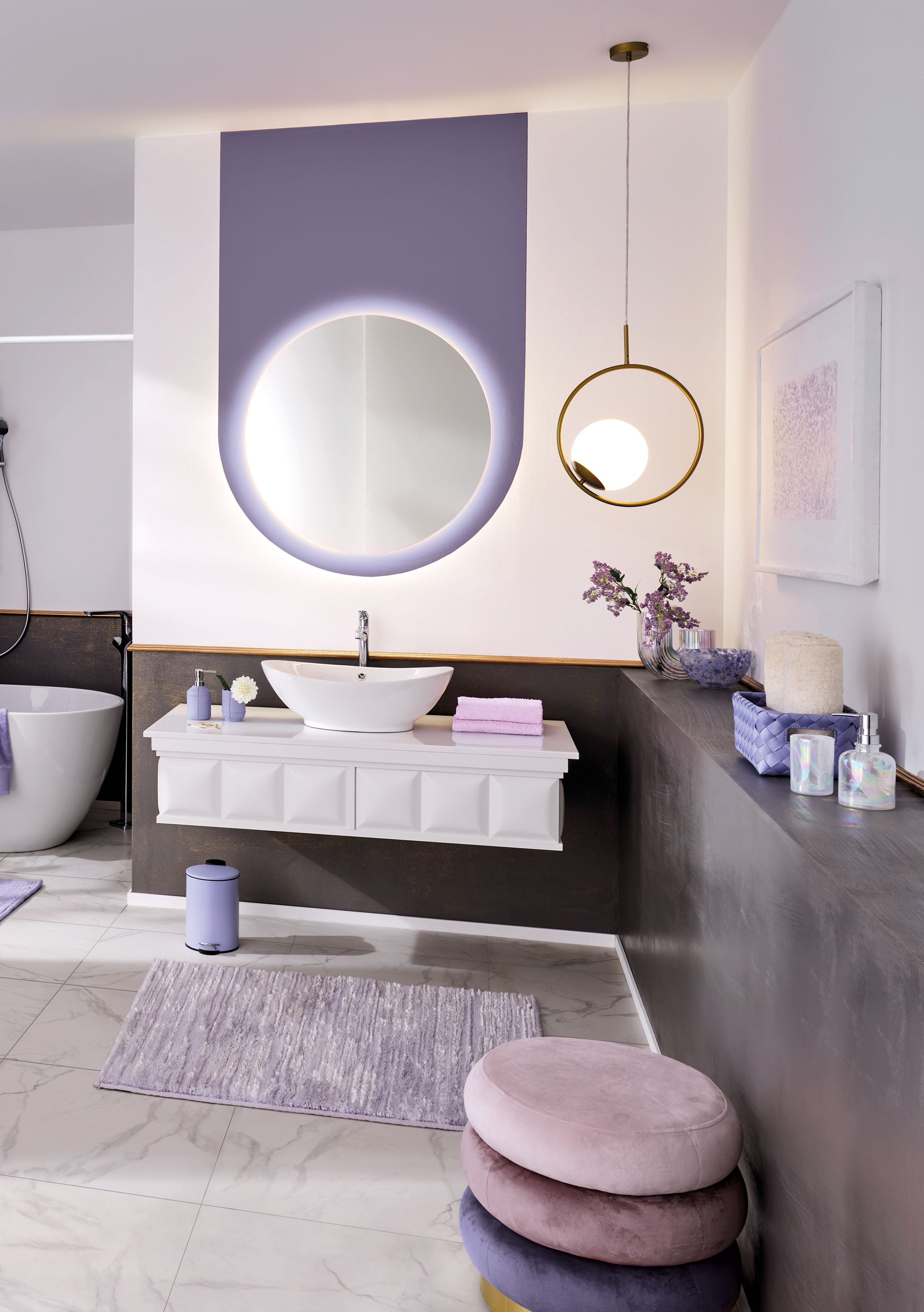 Kleine Wolke Glow dywanik łazienkowy 55x 65 cm poliester jasny fiolet9 186851539