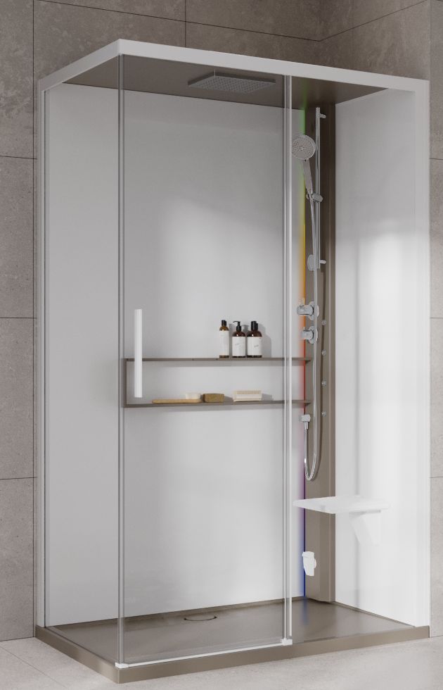 Novellini Glax 2 2.0 2P kabina z hydromasażem 120x90 cm parowa z brodzikiem prawa corda G222P299DT5-1TU