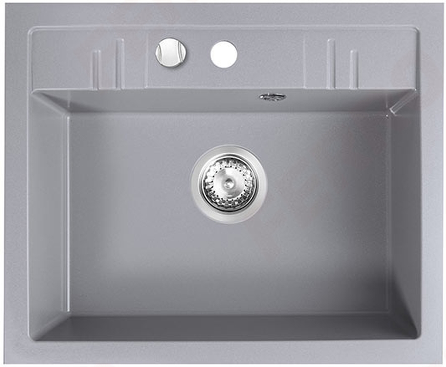 Ferro Mezzo II zlewozmywak granitowy 58x48 cm szary DRGM1/48/58GA