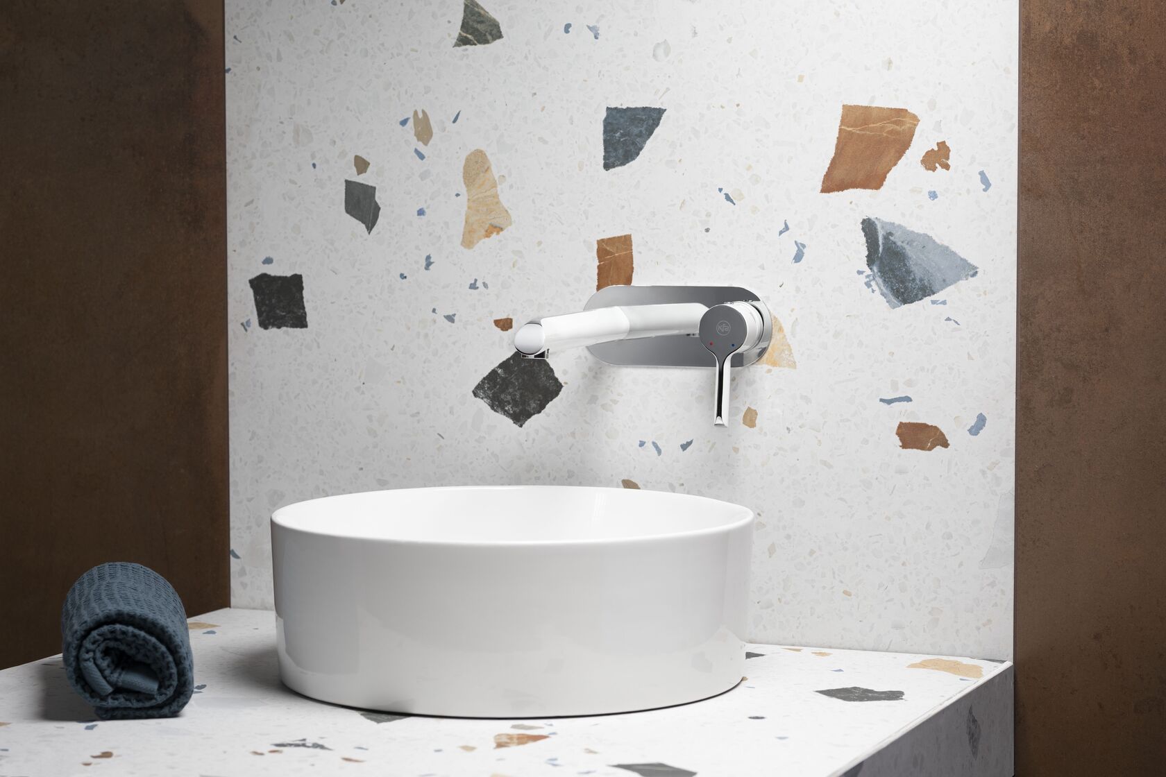 KFA Armatura Angelit bateria umywalkowa podtynkowa chrom/biały 4729-810-40