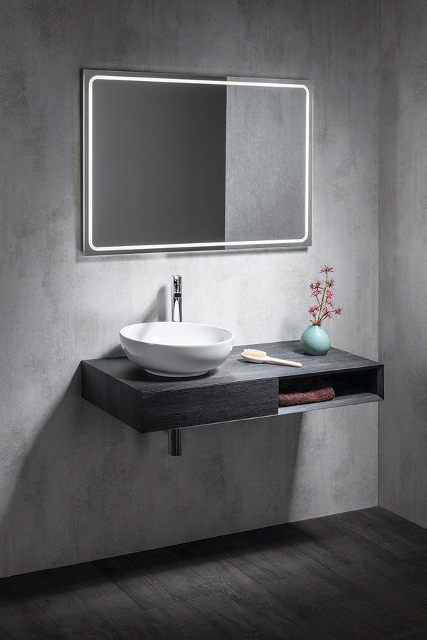 Sapho Gemini lustro 90x50 cm prostokątne z oświetleniem LED GM090