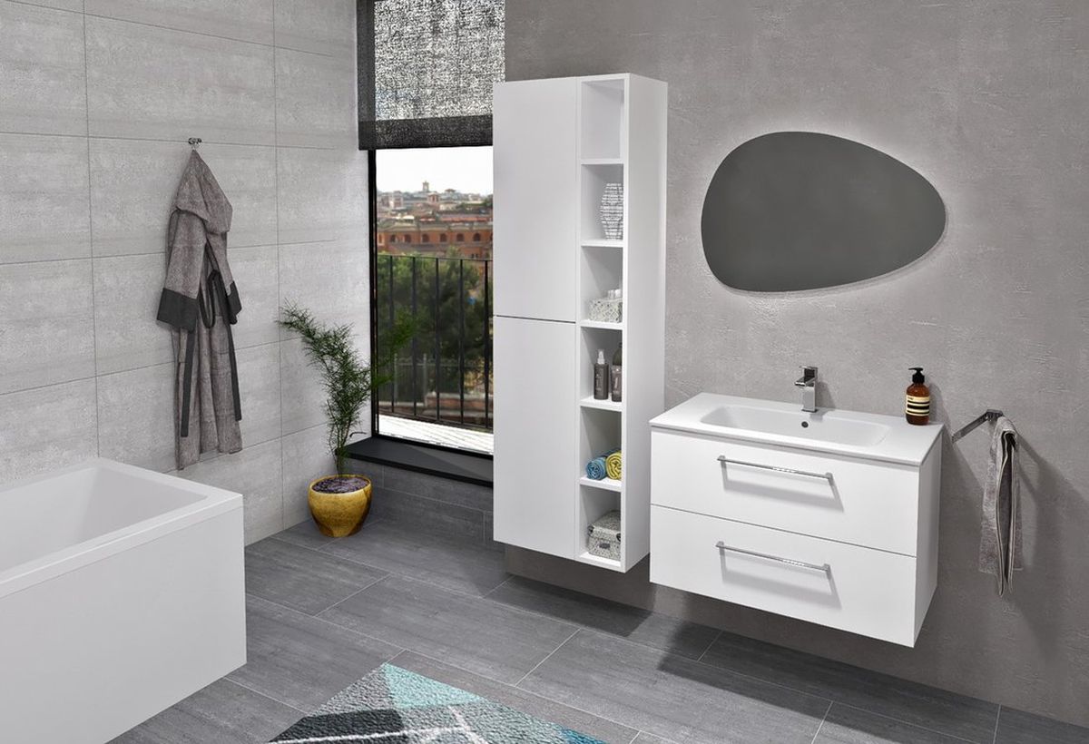 Sapho Cirasa szafka 79,8 cm podumywalkowa wisząca biały połysk CR801-3030