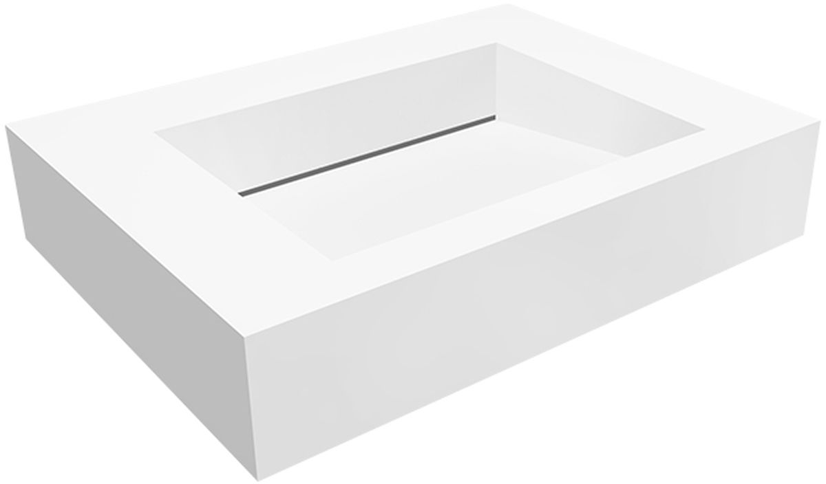 Cristalstone Linea Ideal umywalka 60x45 cm prostokątna ścienna biała U600-MCOLC/BO