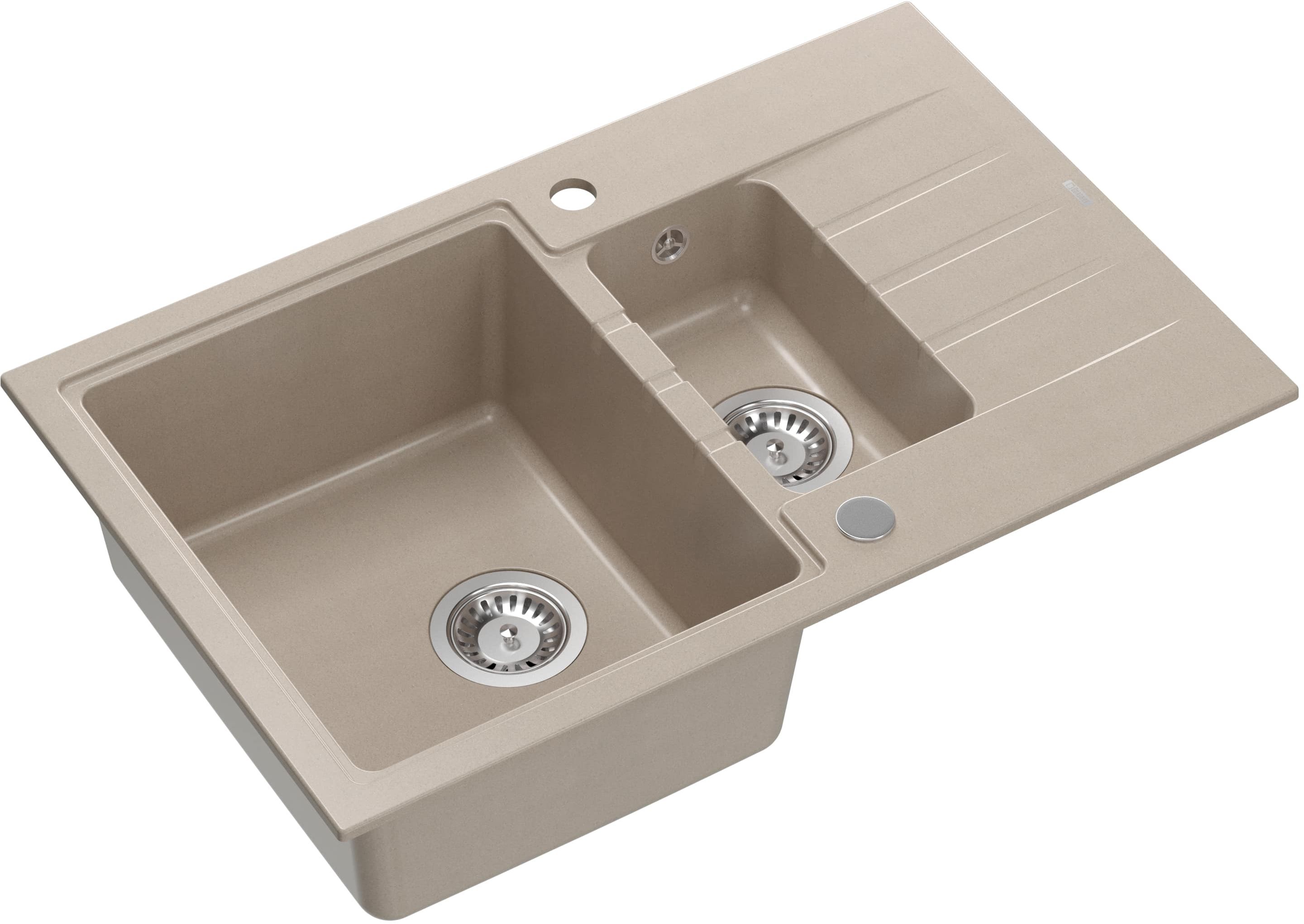 Quadron Peter 156 zlewozmywak 78x50 cm GraniteQ wpuszczany pearl beige HCQP57850BEZP - Wysyłka w 24h