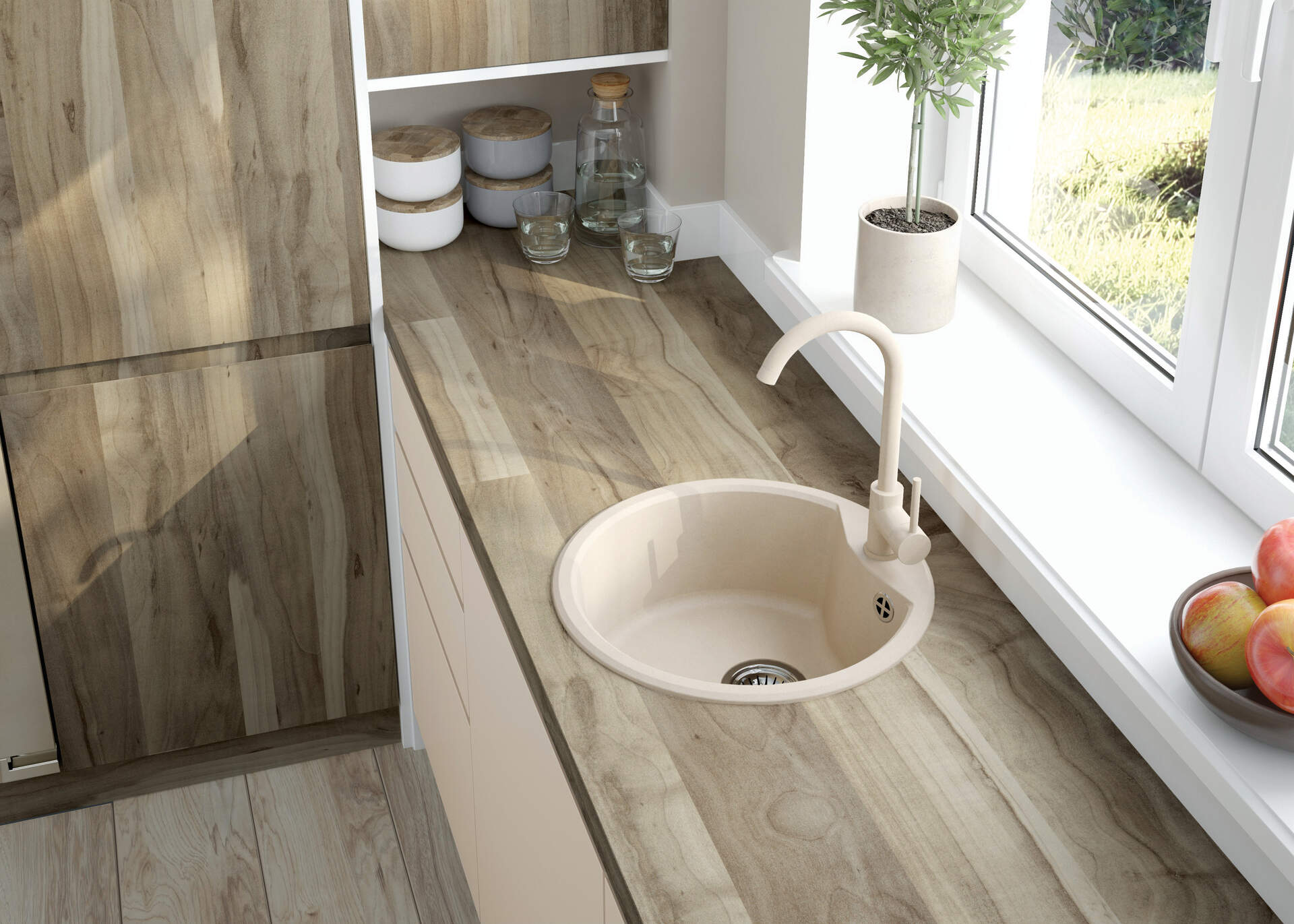 Deante Nemezja bateria kuchenna stojąca beżowa BEN_562M