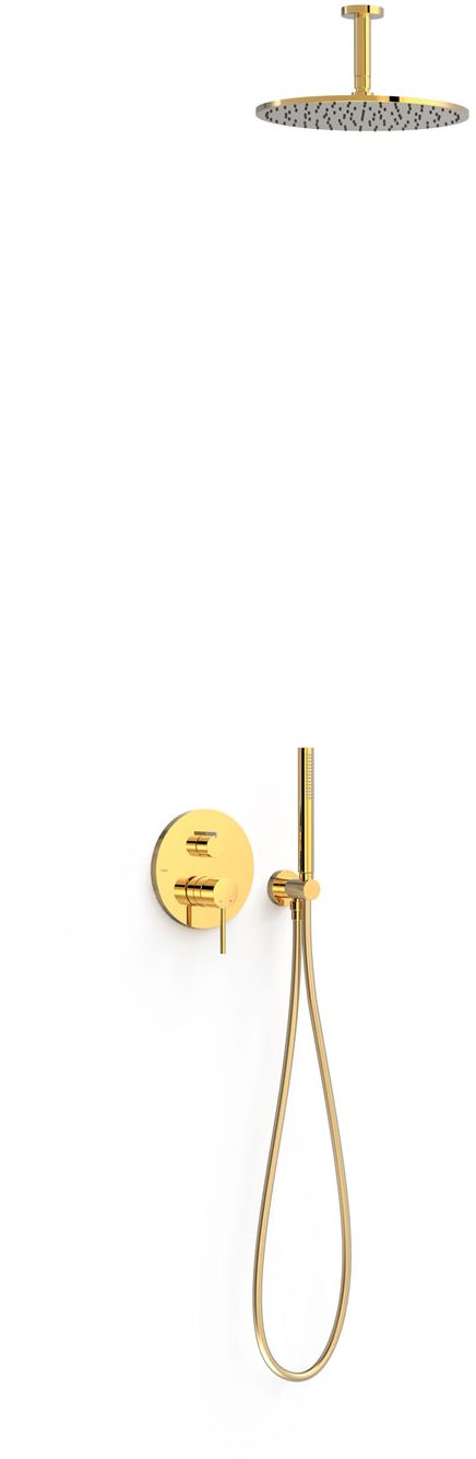 Tres Study Exclusive zestaw prysznicowy podtynkowy z deszczownicą złoty 26228003OR