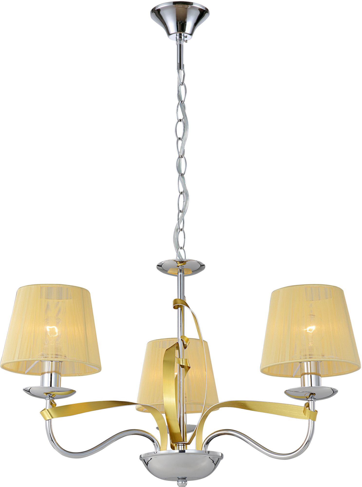 Candellux Diva lampa wisząca 3x40W chrom/złoty 33-55057