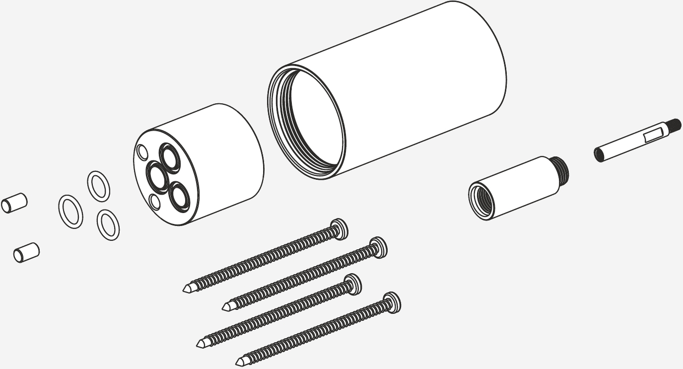 Herzbach Logic Plus przedłużka do baterii podtynkowej mosiądz 21.081500.1.41