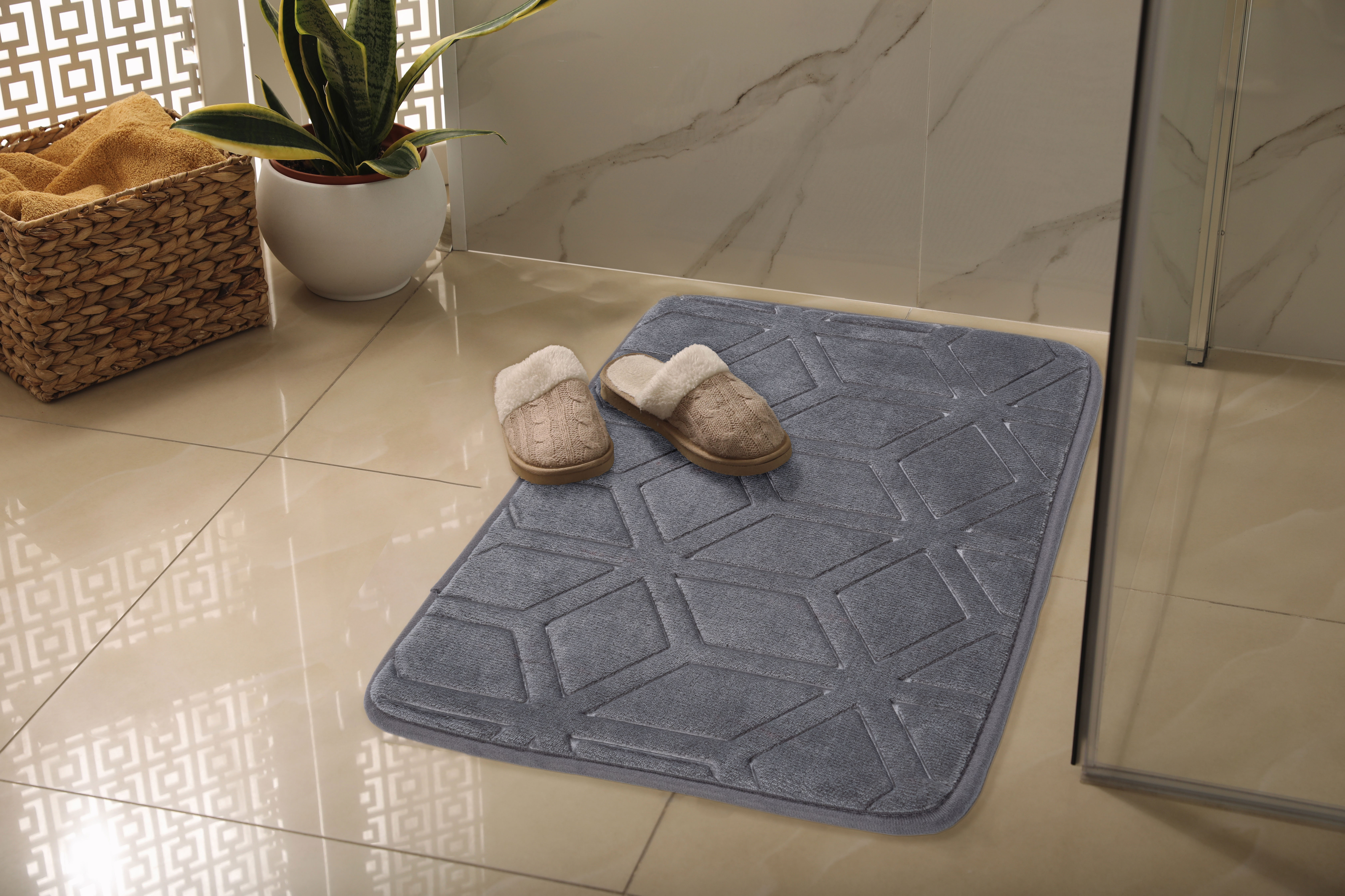 Multi-Decor Hamilton dywanik łazienkowy 80x50 cm prostokątny szary 508278