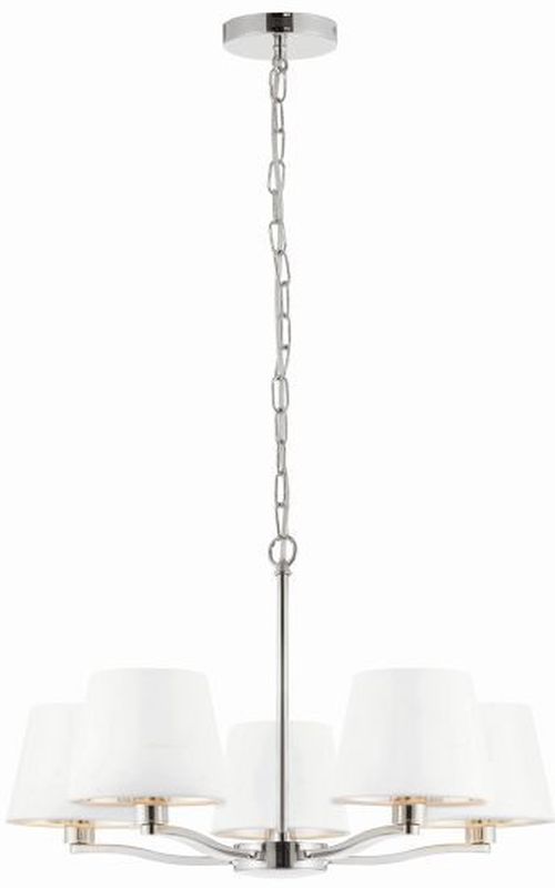 Endon Harvey lampa wisząca 5x40W srebrna/biała 73022