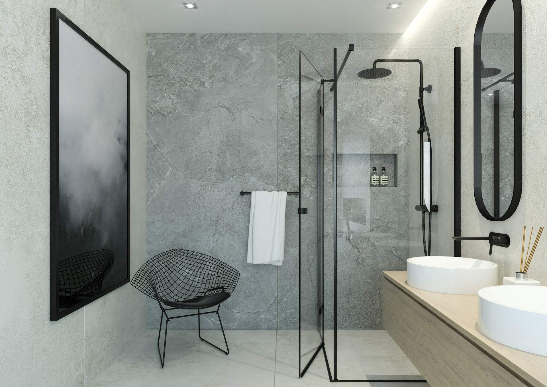 Deante Arnika Nero bateria umywalkowa podtynkowa czarny mat BQAN54L