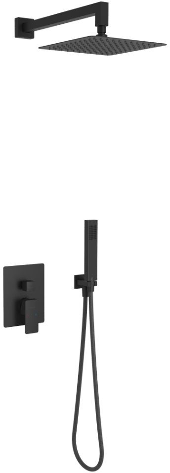 Excellent Keria zestaw prysznicowy podtynkowy z deszczownicą czarny AREX.SET.2047BL