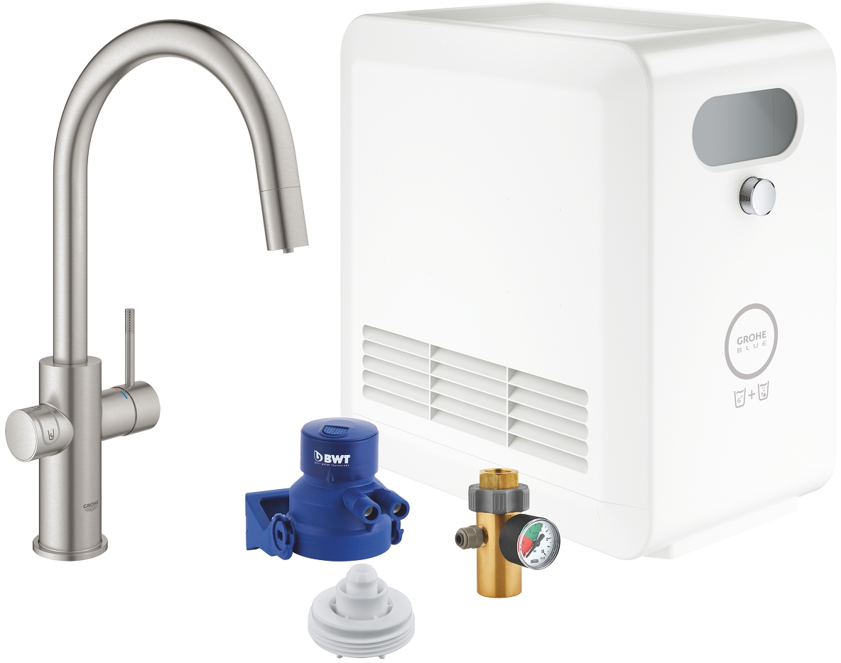 Grohe Blue Professional zestaw startowy z baterią kuchenną stal nierdzewna 31325DC2