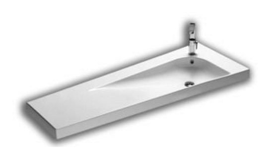 Hatria Grandangolo umywalka 130x50x33,5 cm ścienna asymetryczna lewa biała YXF601