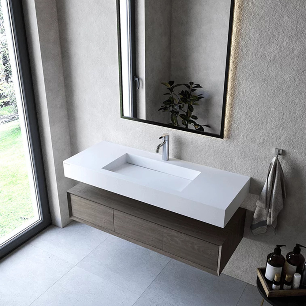 Cristalstone Linea Ideal umywalka 120x45 cm ścienna prostokątna biały U1200-MCOLC - Wysyłka w 24h