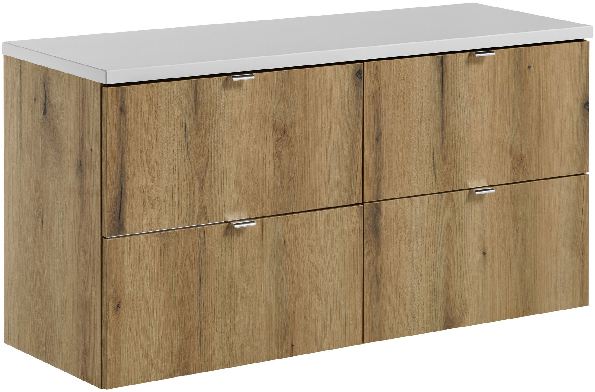 Zestaw Comad Nova Oak/White szafki 60 cm i 60 cm wiszące dąb i blat meblowy 120 cm biały SET-NOA B WHITE 120CM S