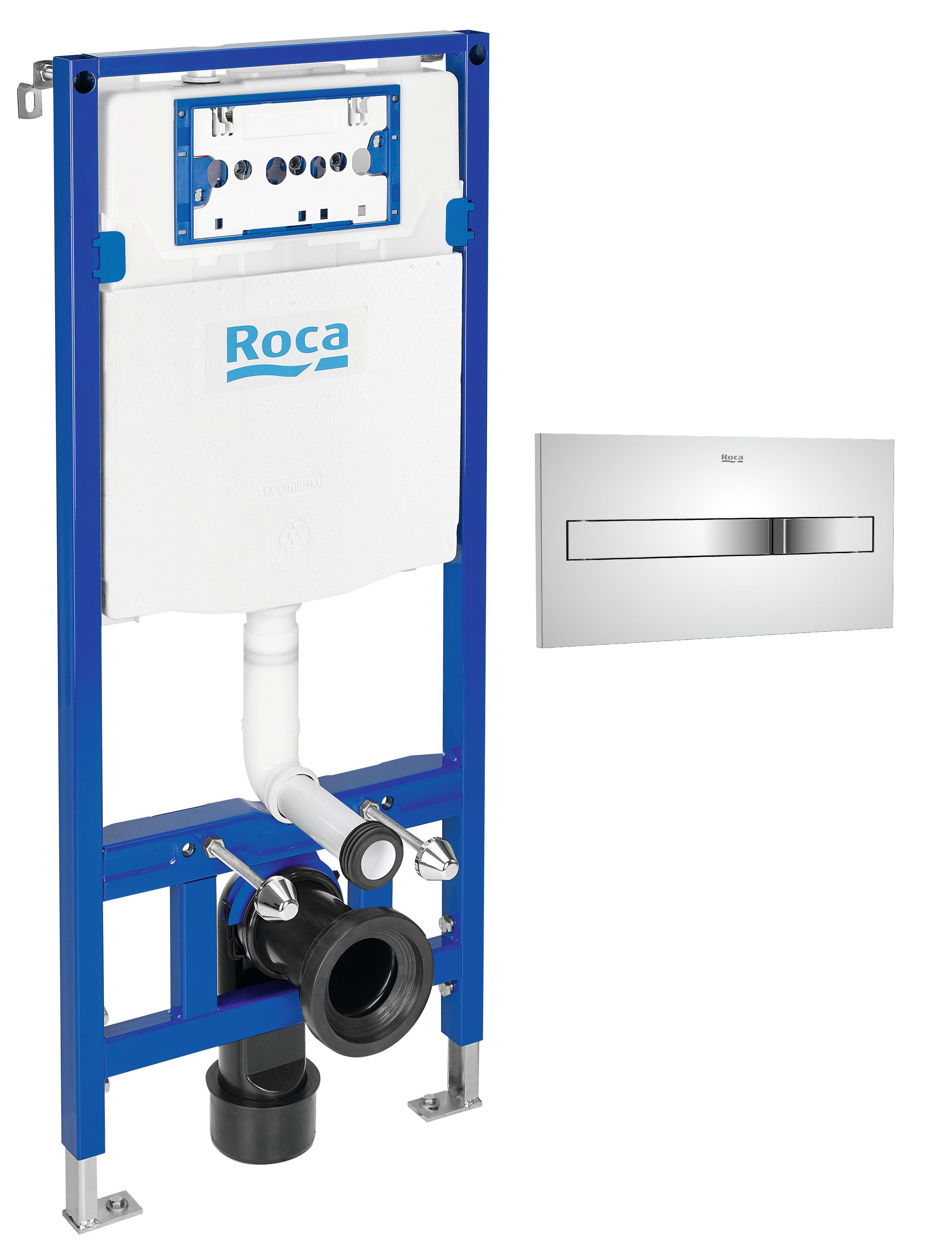 Roca Duplo One PL2 zestaw 2w1 stelaż podtynkowy z przyciskiem spłukującym chrom (A890070020, A890196001) - Wysyłka w 24h