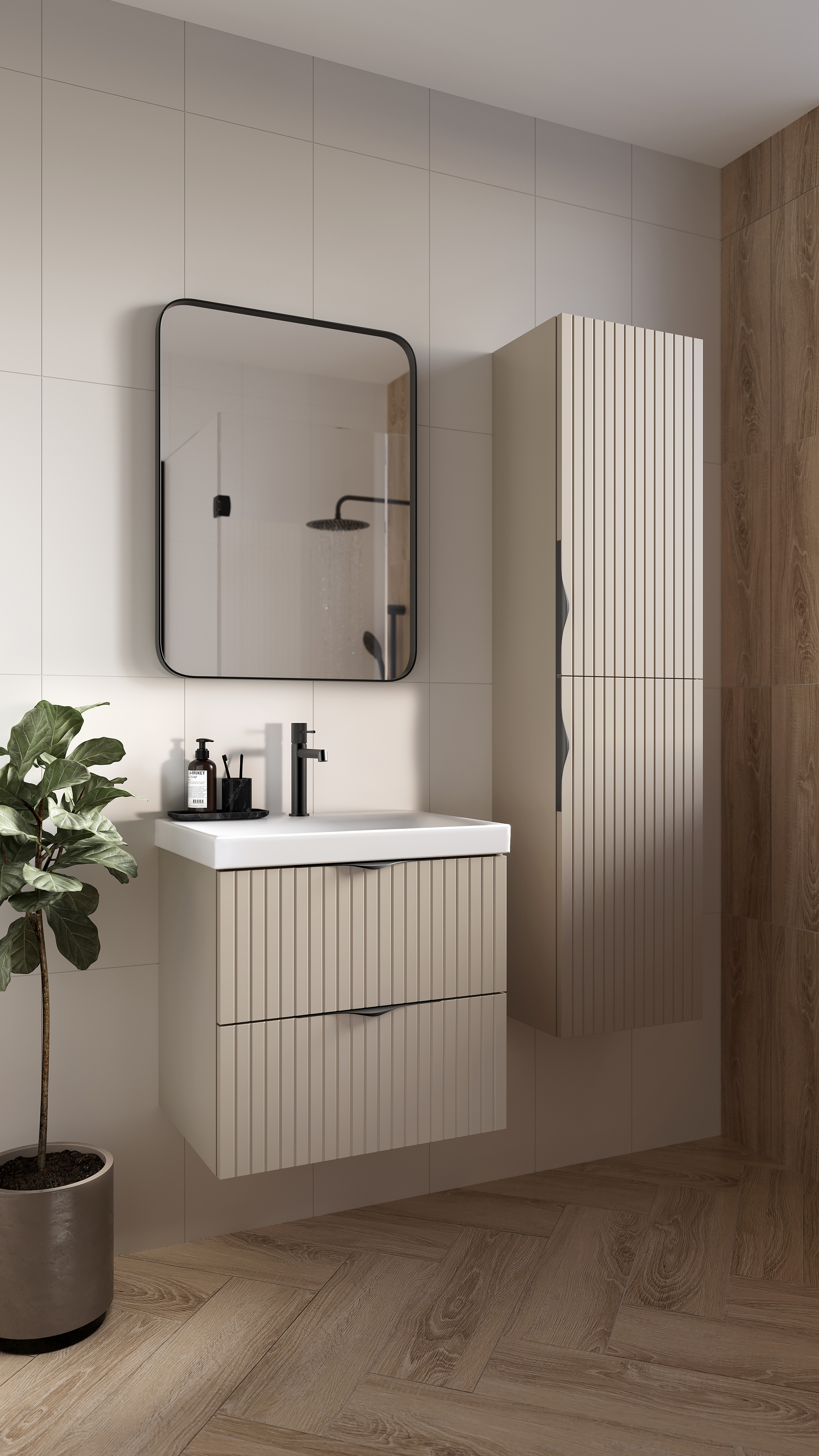 Cersanit Tirso szafka 79,4x44,7x57,2 cm podumywalkowa wisząca kaszmir S1015-003