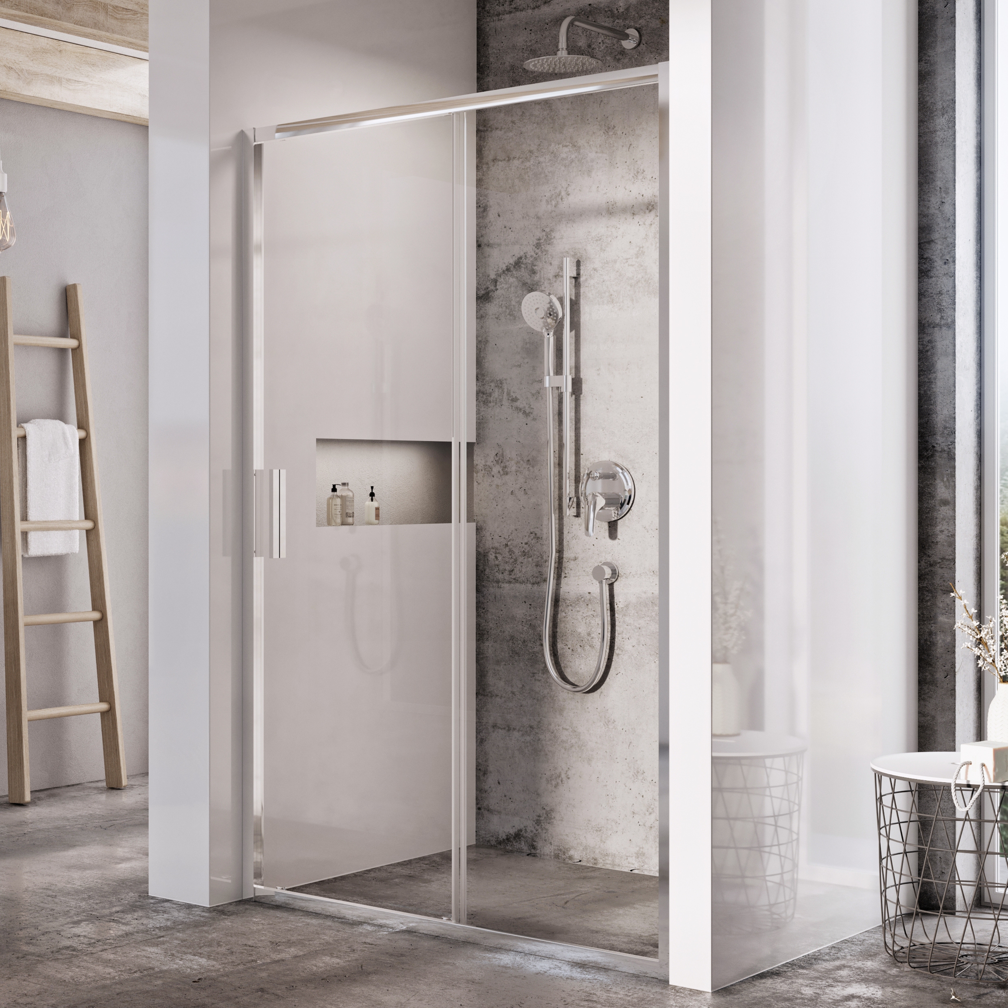 Ravak Blix Slim BLSDP2-110 drzwi prysznicowe 110 cm aluminium połysk/szkło przezroczyste X0PMD0C00Z1