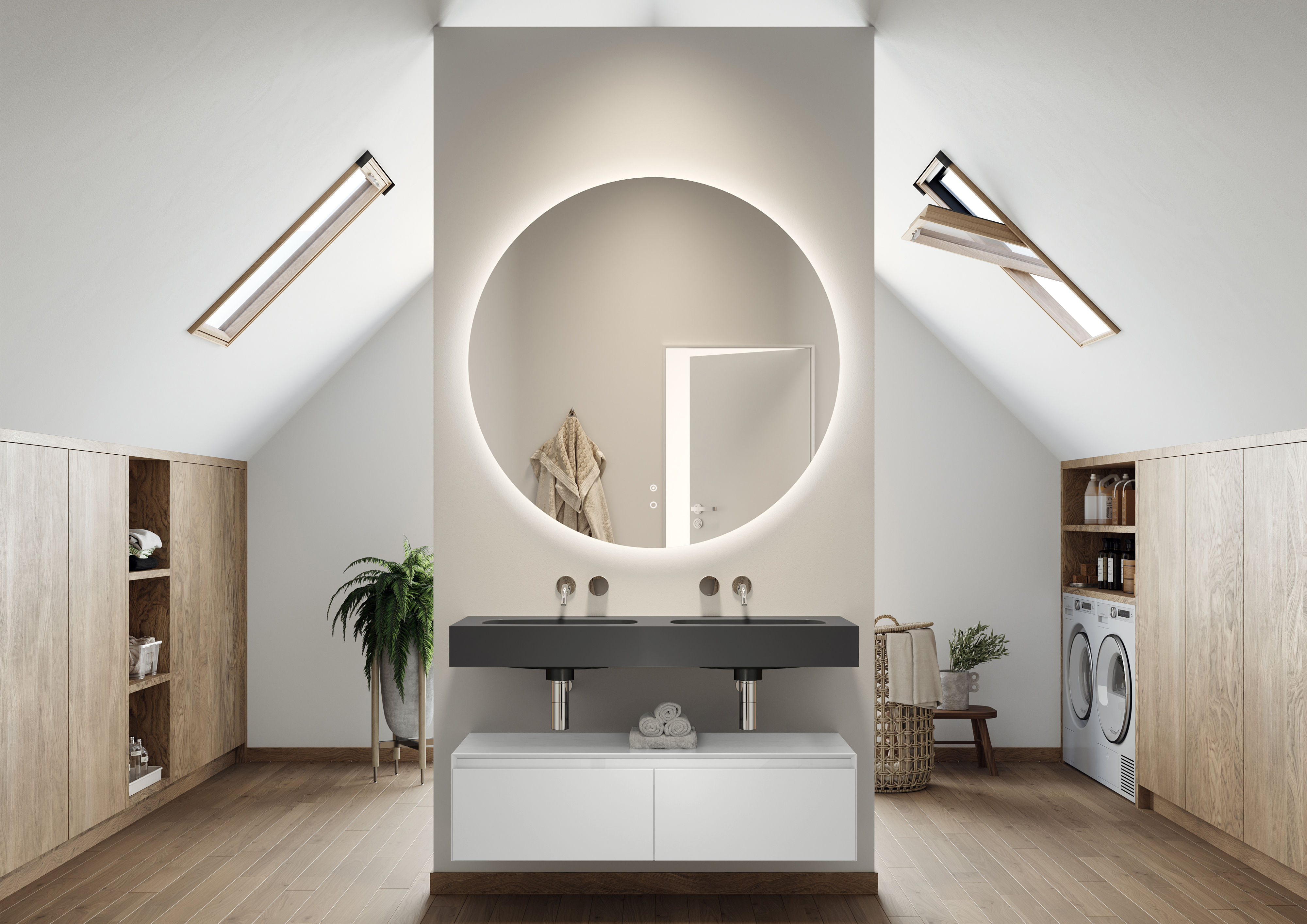 Elita Dimple umywalka 121x46 cm prostokątna ścienna-podwójna anthracite matt RE041200026010