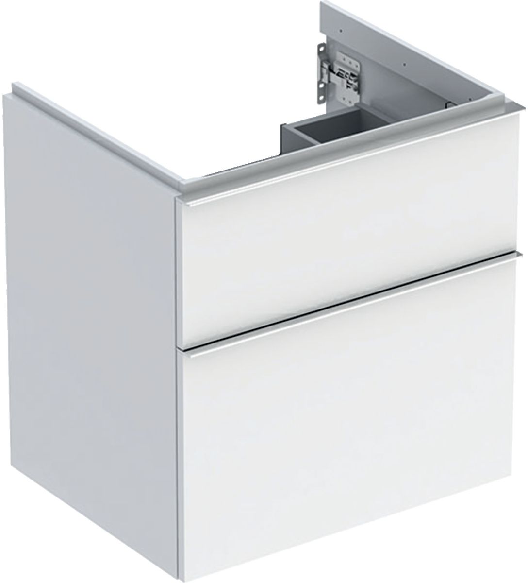 Geberit iCon szafka 59.2 cm podumywalkowa wisząca biały połysk/chrom 502.303.01.2