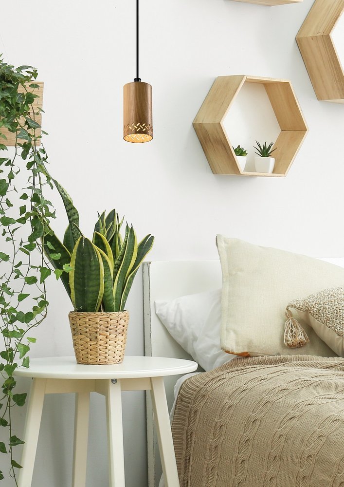 Candellux Tubo lampa wisząca 1x25W drewniana/czarna 31-78568 - Wysyłka w 24h