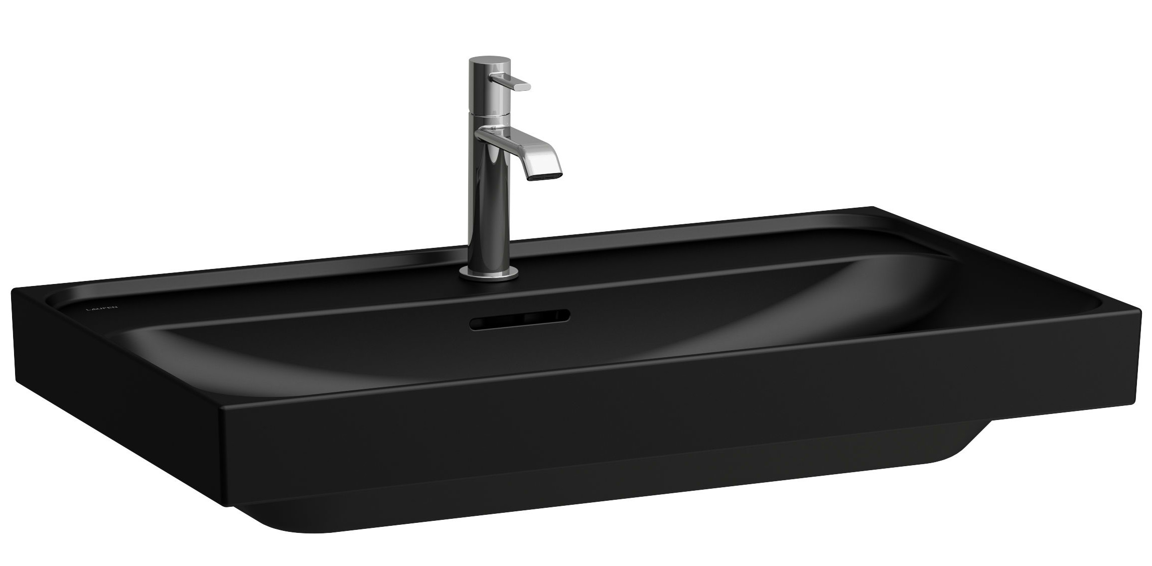 Laufen Meda umywalka 80x46 cm prostokątna ścienna-meblowa czarny mat H8101177161041
