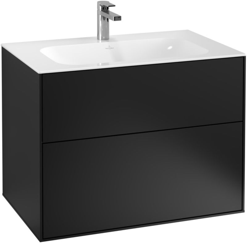 Villeroy & Boch Finion szafka 79,6 cm podumywalkowa wisząca Black Matt Lacquer F01000PD