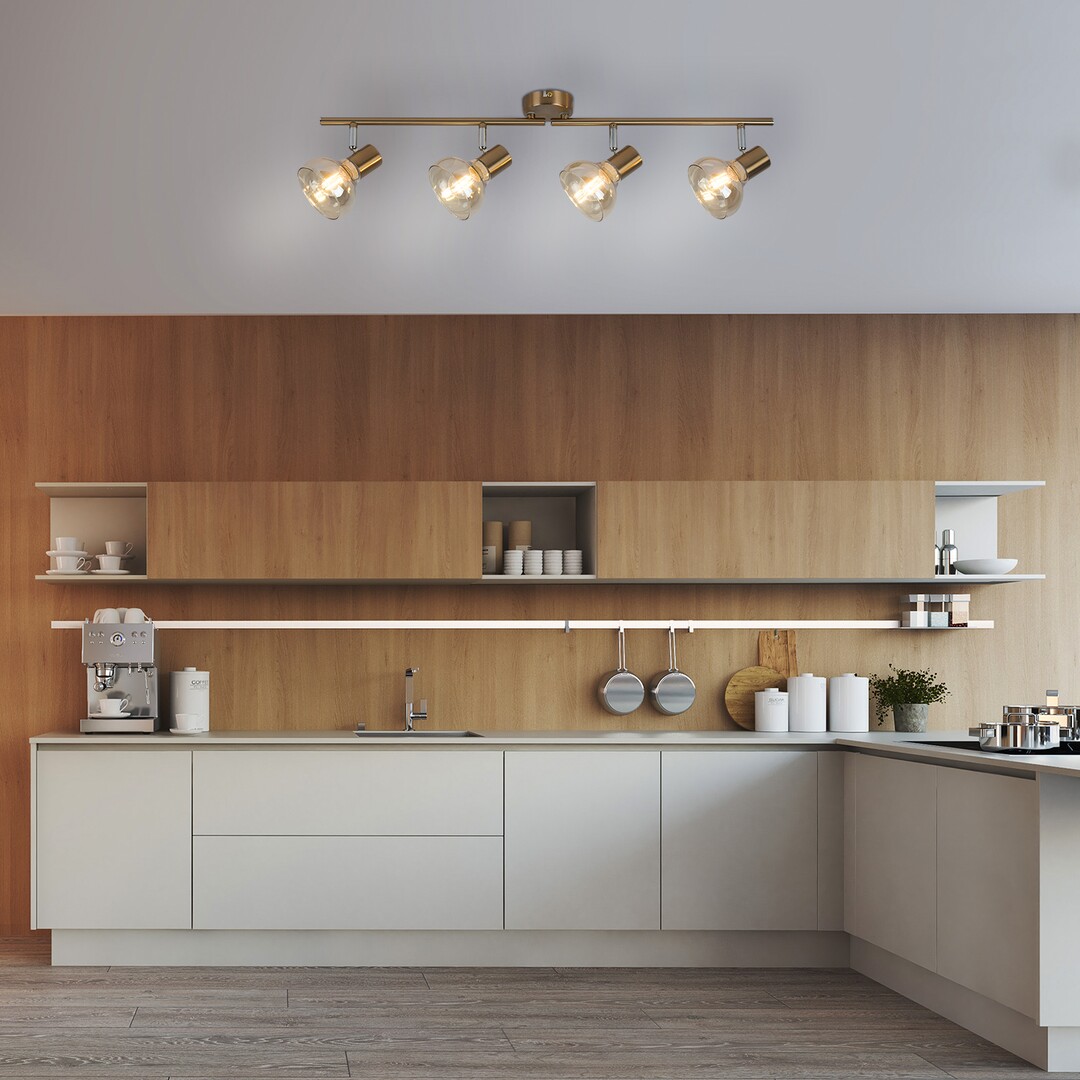 Rabalux Holly lampa podsufitowa 4x40W mosiądz/bursztynowy 5550