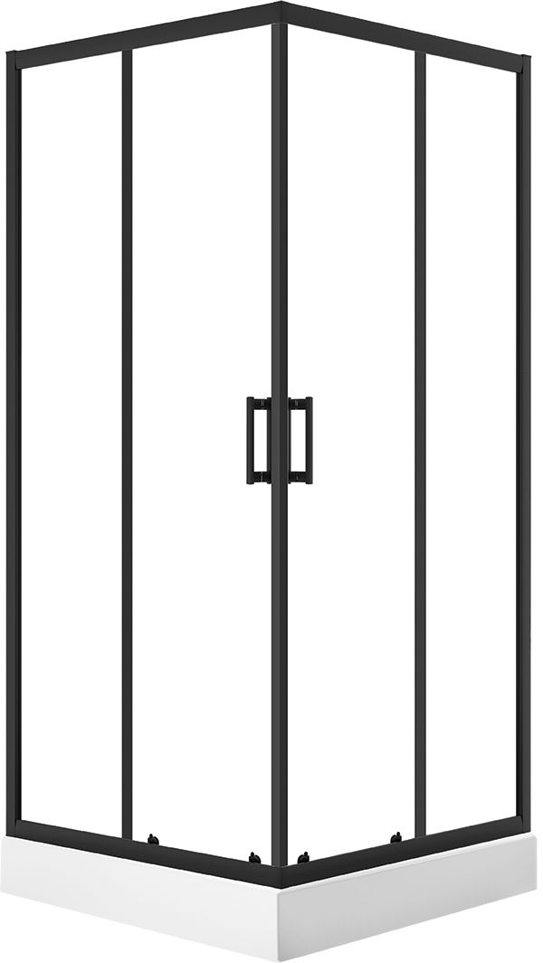 Laveo Bresso kabina z brodzikiem 90x90 cm kwadratowa czarny mat/szkło przezroczyste JKDD796K