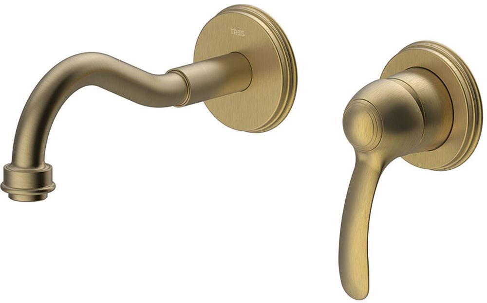 Tres Monoclasic bateria umywalkowa podtynkowa stary mosiądz 242.200.01.LV