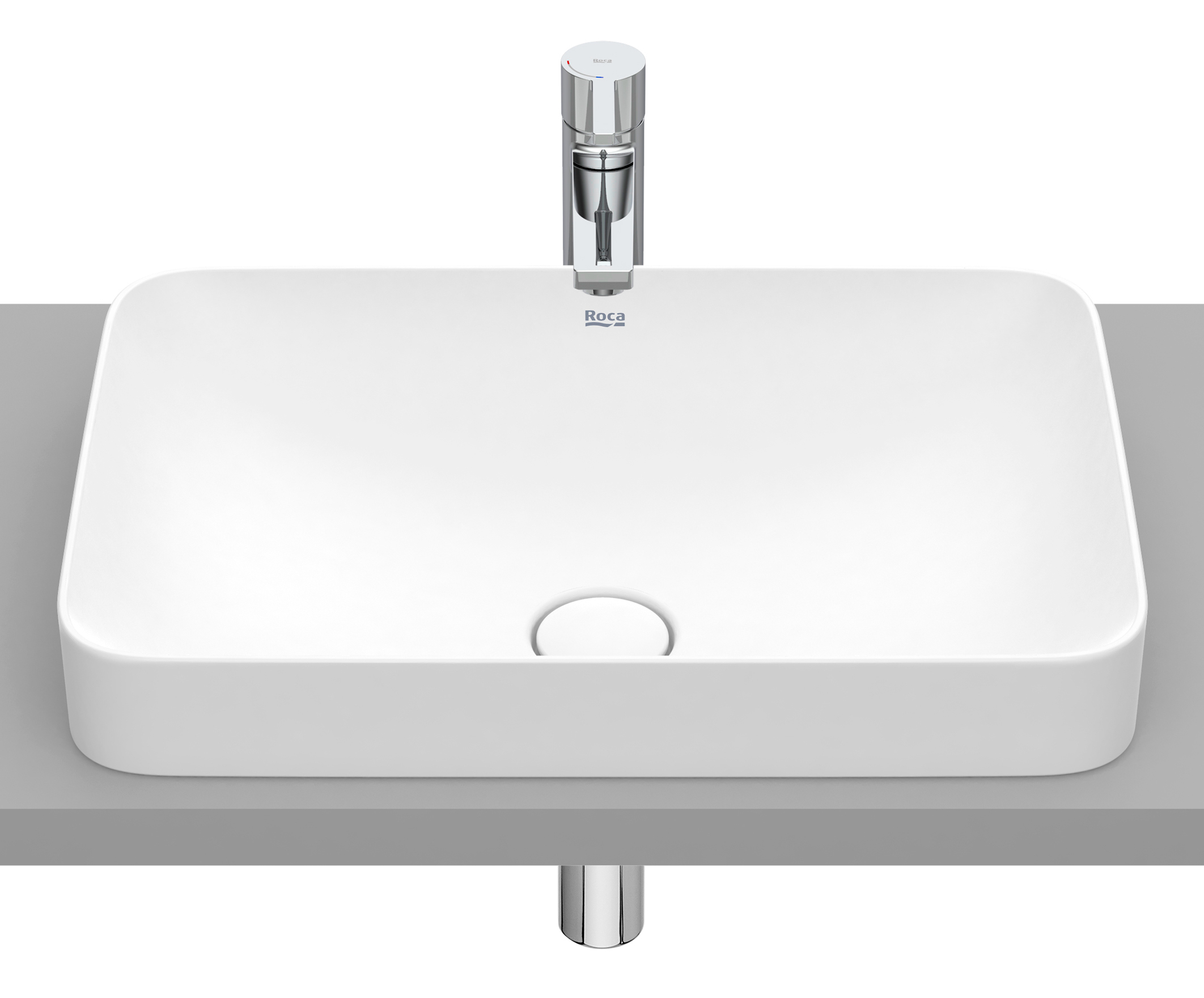 Roca Inspira umywalka 55x37 cm prostokątna wpuszczana biała A327534620