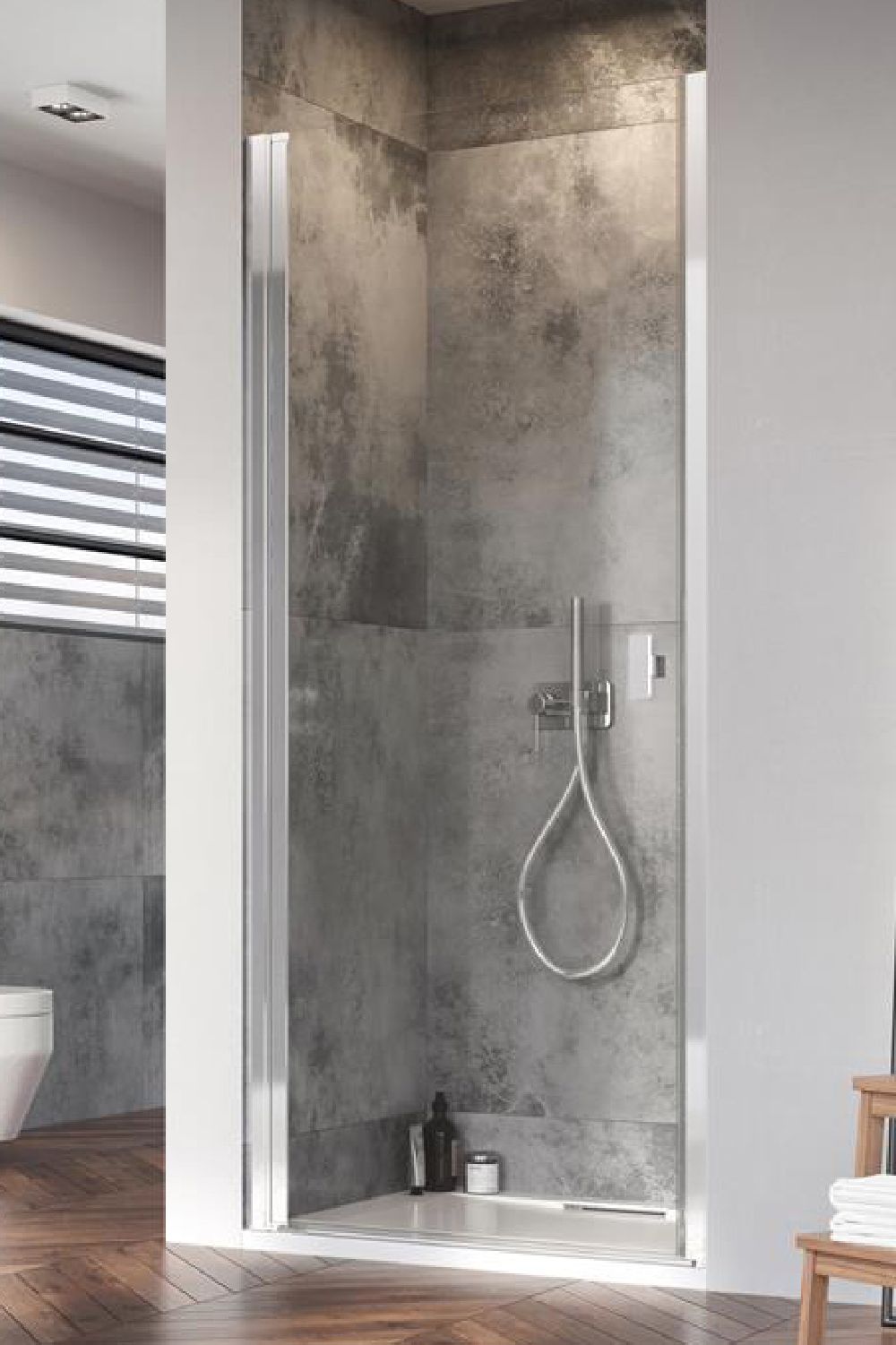 Radaway Nes KDJ I drzwi prysznicowe 80 cm uchylne chrom połysk/szkło przezroczyste 10076080-01-01L