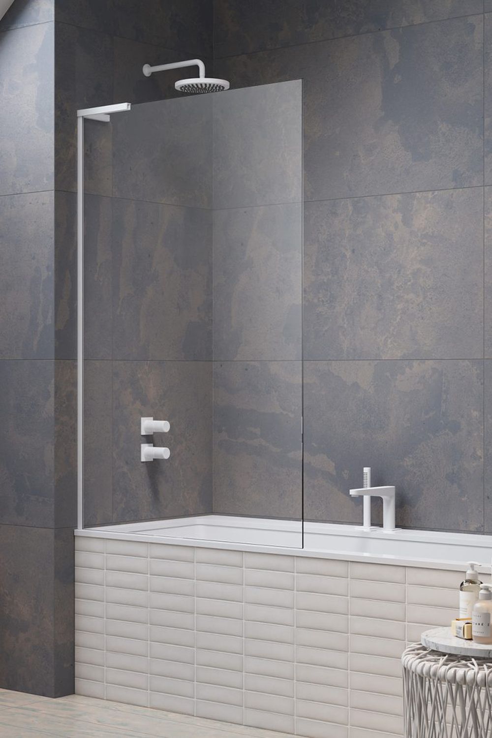 Radaway Modo SL White PNJ II parawan nawannowy 80 cm lewy biały mat/szkło przezroczyste 10316080-04-01L