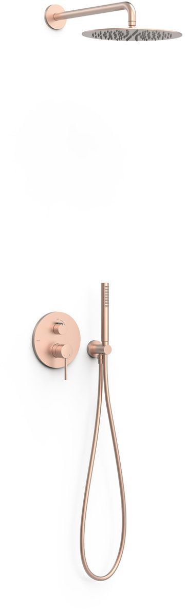 Tres Study Exclusive zestaw prysznicowy podtynkowy różowe złoto mat 26228004OPM