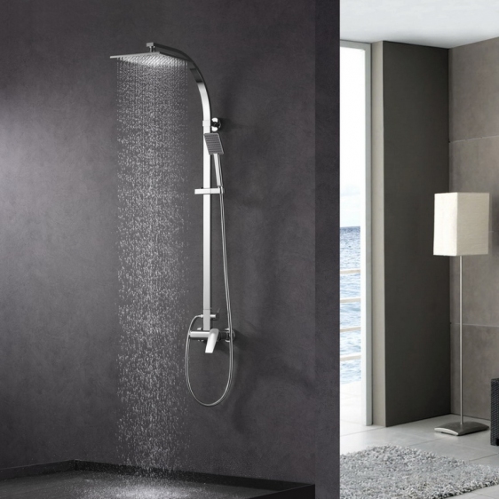 Blue Water Monaco zestaw prysznicowy ścienny z deszczownicą chrom MON-ZKPN.400C