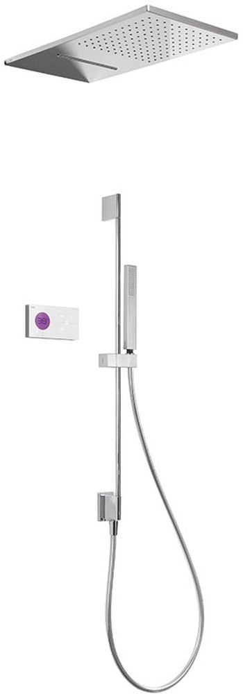 Tres Shower Technology zestaw prysznicowy podtynkowy termostatyczny z deszczownicą chrom/biały 092.863.07