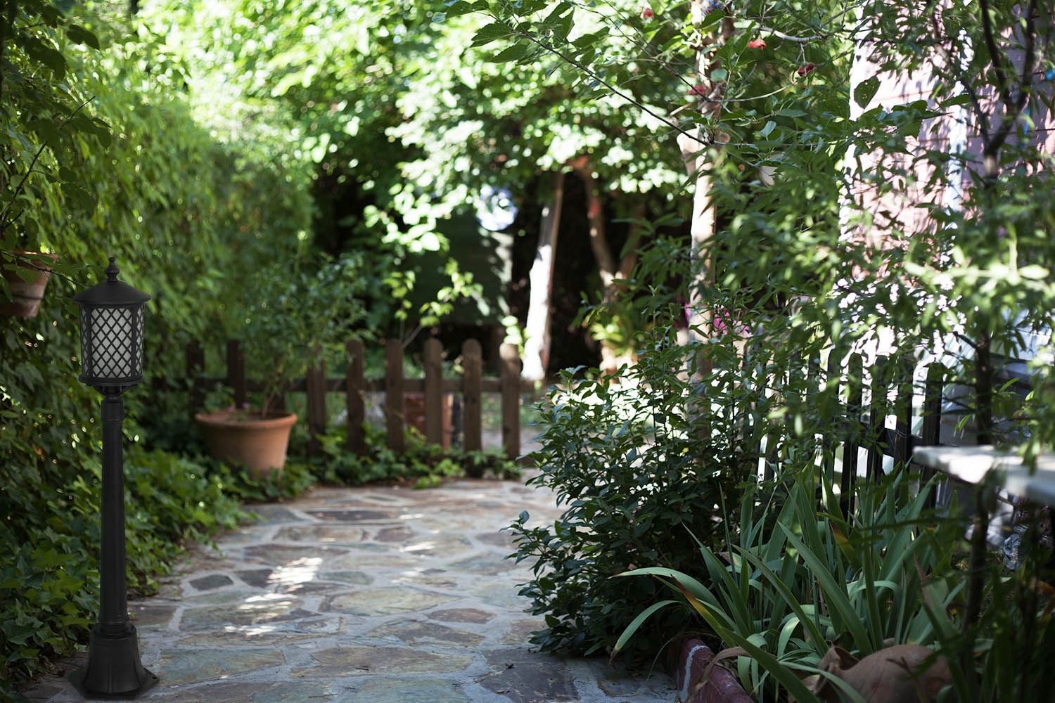 Kaja Chicago lampa stojąca zewnętrzna 1x60 W czarna K-8217