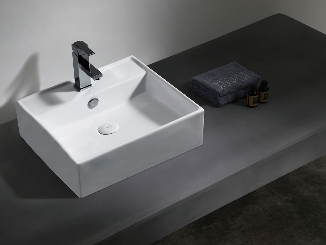 Uptrend Medusa umywalka 46,5x46,5 cm nablatowa/ścienna kwadratowa biały połysk TR4032