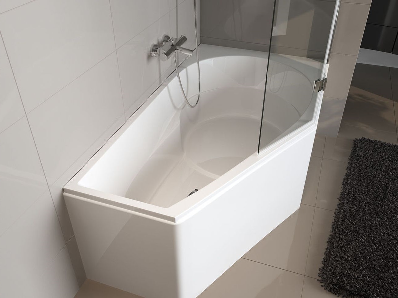 Riho Yukon wanna narożna 160x90 cm lewa biały błyszczący B009001005