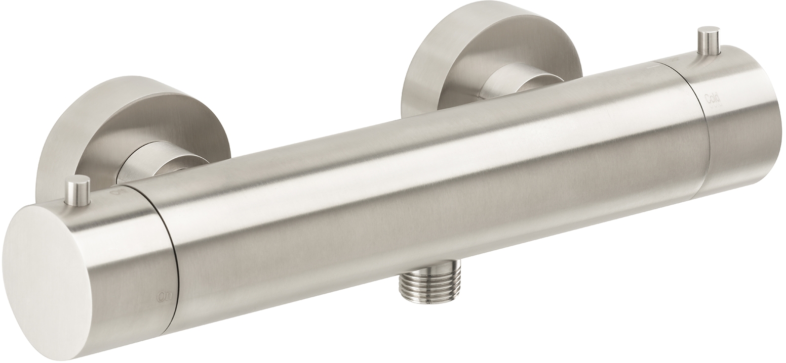 Herzbach Deep iX bateria prysznicowa ścienna termostatyczna stal szczotkowana 17.131070.1.09