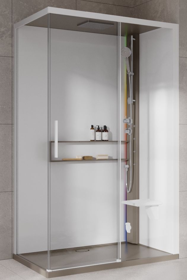 Novellini Glax 2 2.0 2P kabina z hydromasażem 120x90 cm parowa z brodzikiem prawa corda G222P290DT5-1TU