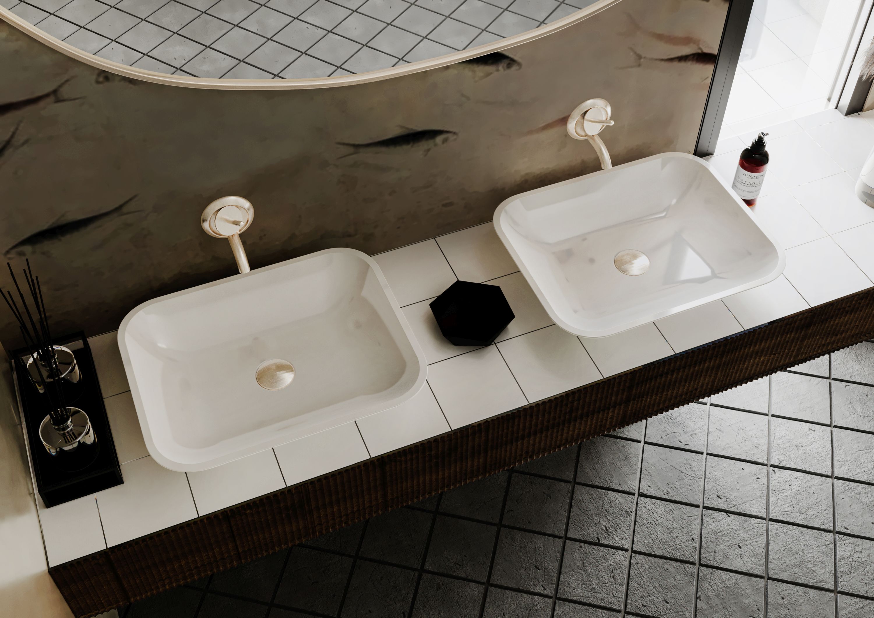 Miraggio Marteen umywalka 49,9x40,1 cm nablatowa prostokatna biały połysk 0000654