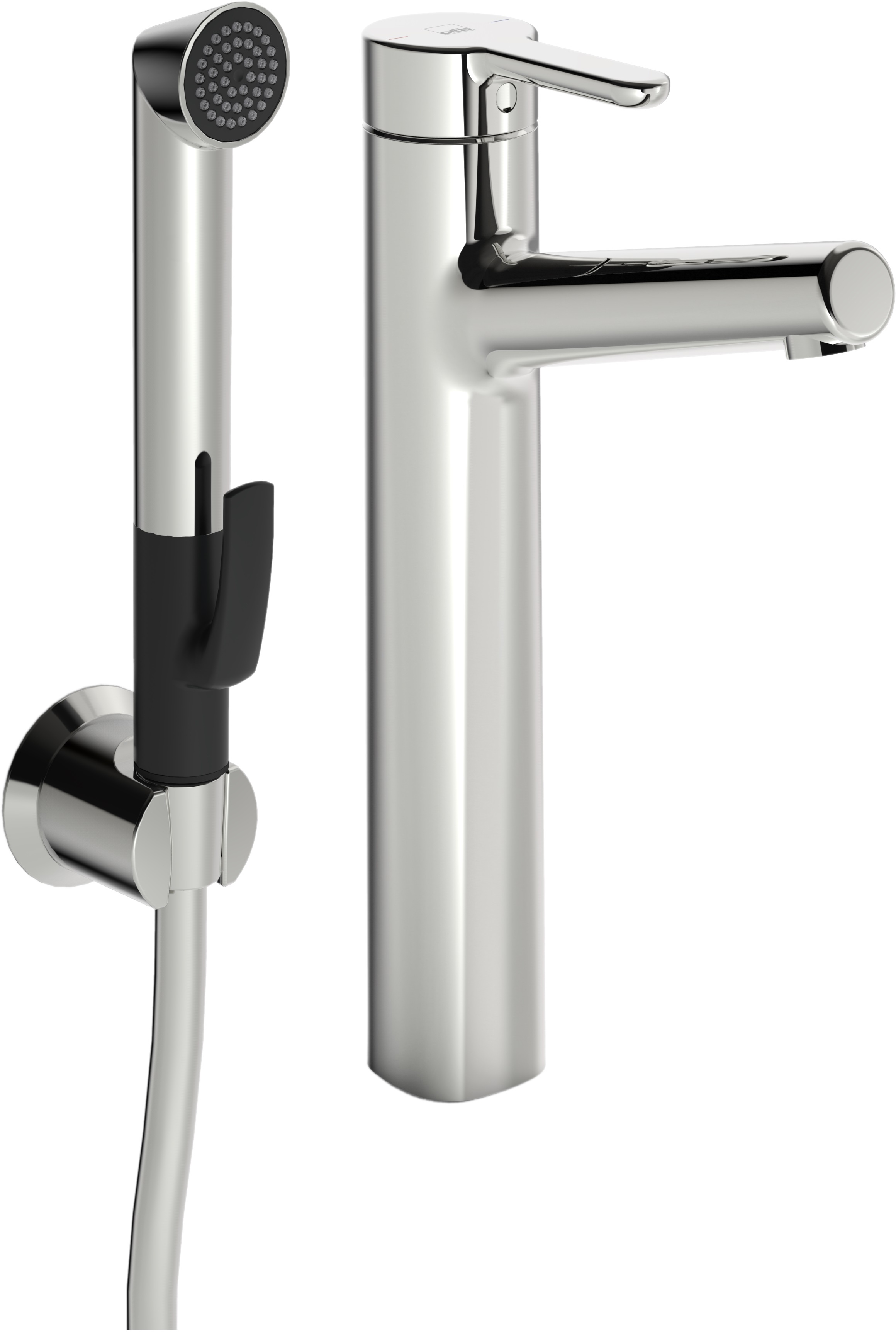 Oras Inspera bateria umywalkowa stojąca wysoka ze słuchawką typu bidetta chrom 3002F